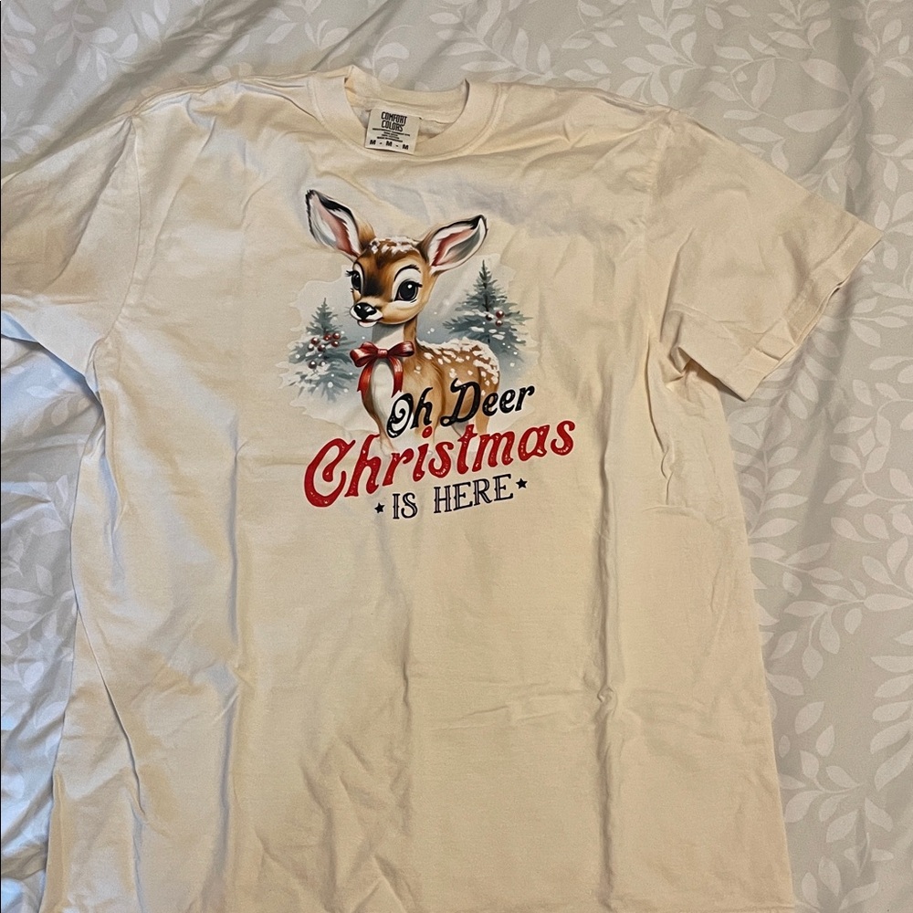 Comfort Colors Cream 'Oh Deer Christmas' Tee